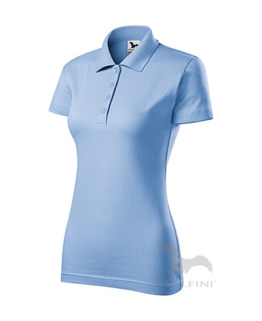 Tricou polo femei, bumbac 180g/m2, Malfini Single J.223 Albastru deschis