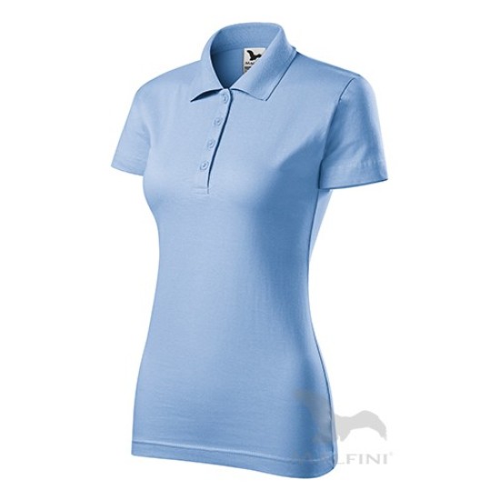 Tricou polo femei, bumbac 180g/m2, Malfini Single J.223 Albastru deschis