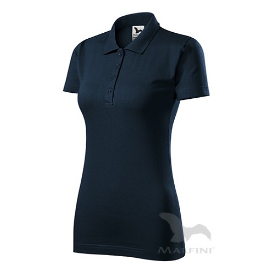 Tricou polo femei, bumbac 180g/m2, Malfini Single J.223 Bleumarin