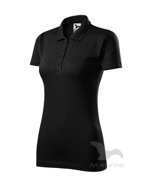 Tricou polo femei, bumbac 180g/m2, Malfini Single J.223 Negru