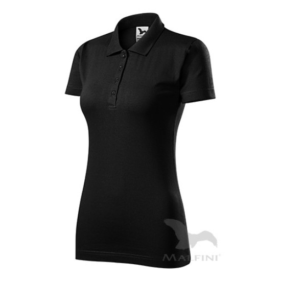 Tricou polo femei, bumbac 180g/m2, Malfini Single J.223 Negru