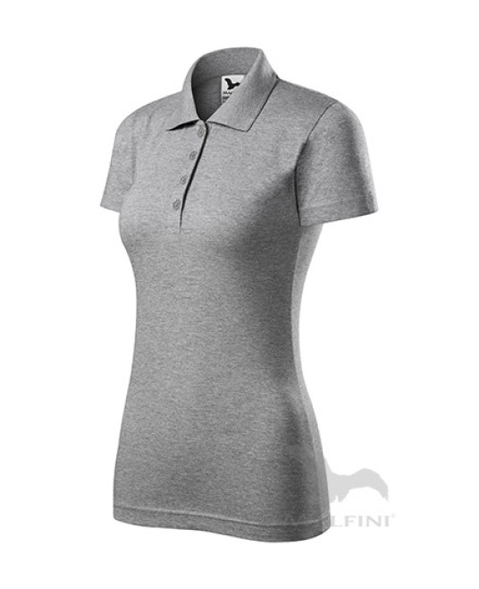 Tricou polo femei, bumbac 180g/m2, Malfini Single J.223 Gri inchis