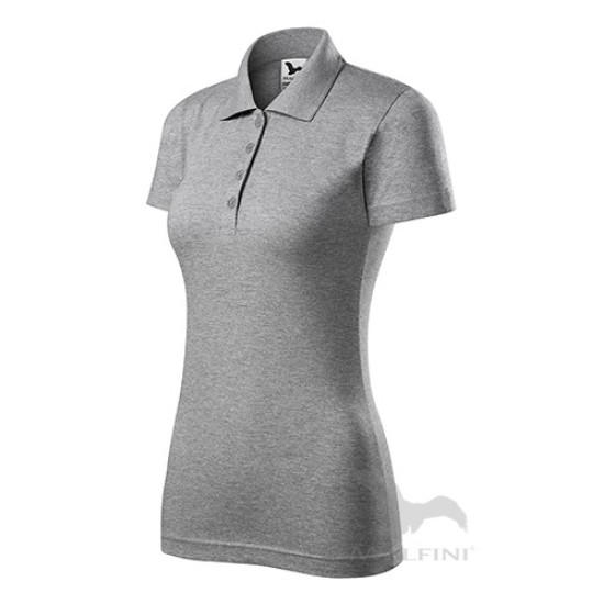 Tricou polo femei, bumbac 180g/m2, Malfini Single J.223, Gri inchis Tricou polo femei, bumbac 180g/m2, Malfini Single J.223, Gri inchis