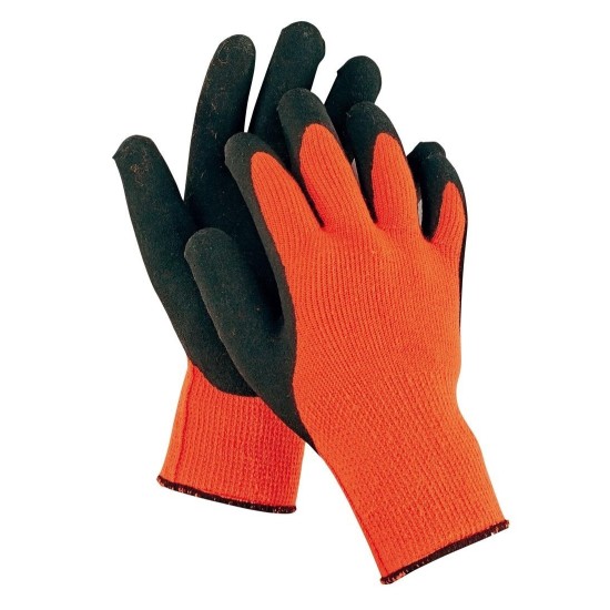 PALAWAN WINTER Manusi de protectie termica tricotate din fire sintetice acoperit cu strat latex HV portocaliu - negru Portocaliu