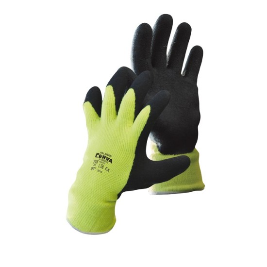 PALAWAN WINTER Manusi de protectie termica tricotate din fire sintetice acoperit cu strat latex HV galben  - negru Galben