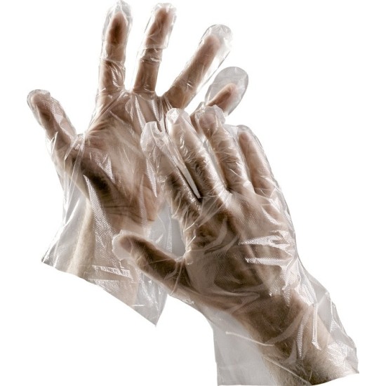 Manusi de unica folosinta din polietilena, cutie 100 buc Transparent Manusi de unica folosinta din polietilena, cutie 100 buc Transparent