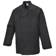 Tunica bucatari cu maneca lunga, tercot, 190g/m2 [C834] Negru