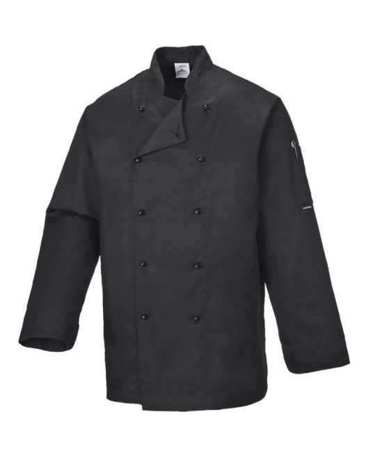 Tunica bucatari cu maneca lunga, tercot, 190g/m2 [C834] Negru