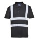 Tricou polo cu maneca scurta pentru barbati, poliester, dungi reflectorizante [F477] Bleumarin