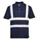 Tricou polo cu maneca scurta pentru barbati, poliester, dungi reflectorizante [F477] Bleumarin