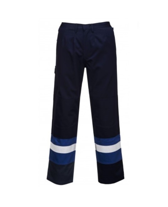 Pantaloni ignifugi, antistatici, protectie arc electric Bizflame Plus [FR56] Bleumarin si albastru