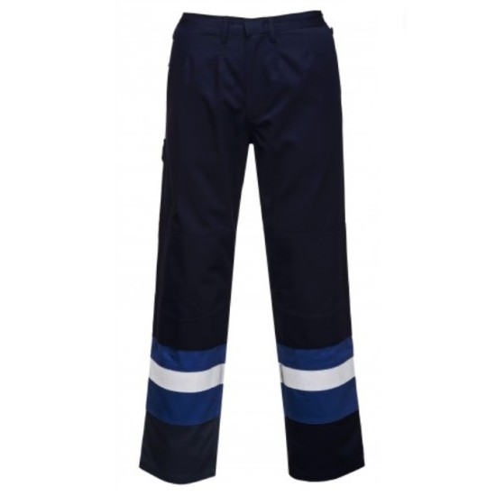 Pantaloni ignifugi, antistatici, protectie arc electric Bizflame Plus [FR56] Bleumarin si albastru