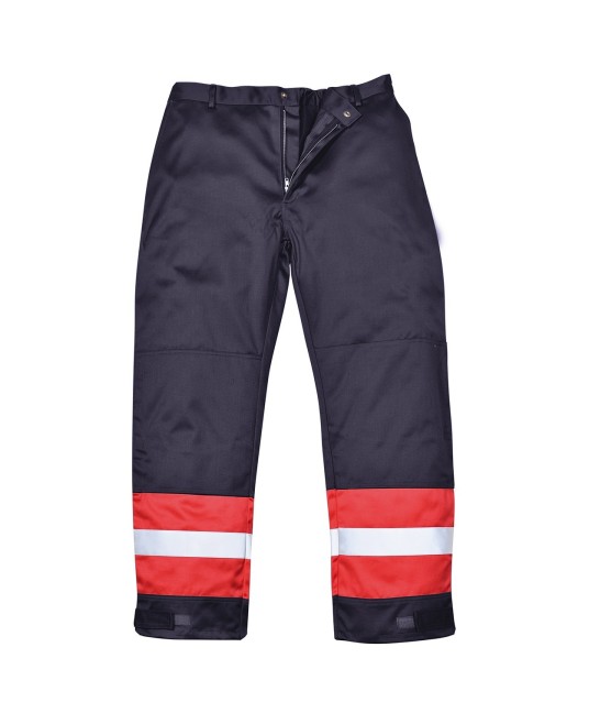 Pantaloni ignifugi, antistatici, protectie arc electric Bizflame Plus [FR56] Bleumarin si rosu