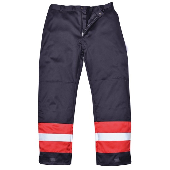 Pantaloni ignifugi, antistatici, protectie arc electric Bizflame Plus [FR56] Bleumarin si rosu