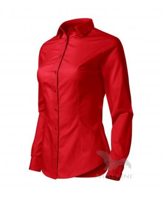 Camasa cu maneca lunga pentru femei, marginea inferioara curbata, 125g/m2 [229 Style LS] Rosu