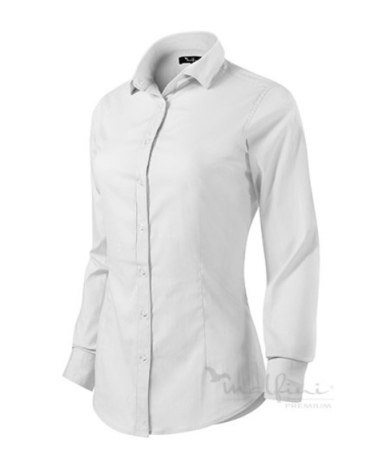 Camasa cu maneca lunga pentru femei, model slim fit, 105g/m2 [263 Dynamic] Alb