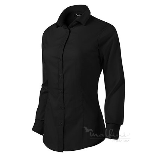 Camasa cu maneca lunga pentru femei, model slim fit, 105g/m2 [263 Dynamic] Negru