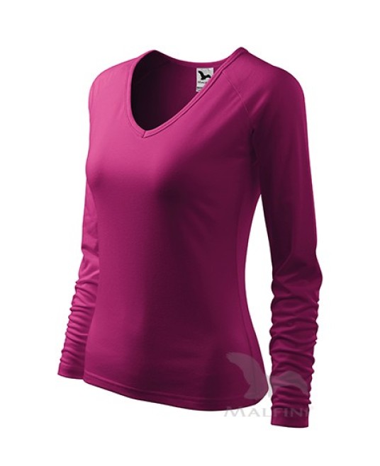 Tricou maneca lunga femei, bumbac 180g/m2, Malfini Elegance 127 Roz inchis