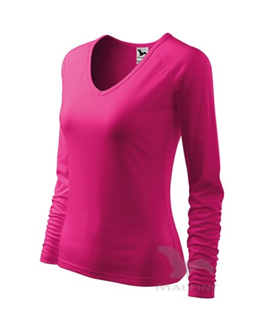 Tricou maneca lunga femei, bumbac 180g/m2, Malfini Elegance 127 roz