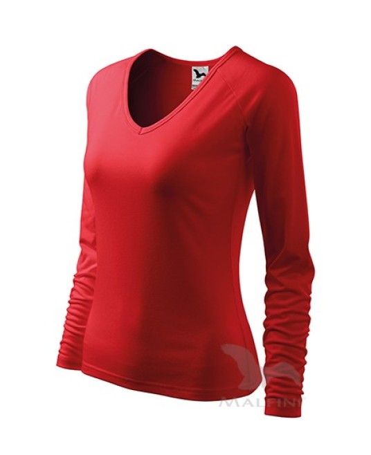 Tricou maneca lunga femei, bumbac 180g/m2, Malfini Elegance 127 Rosu