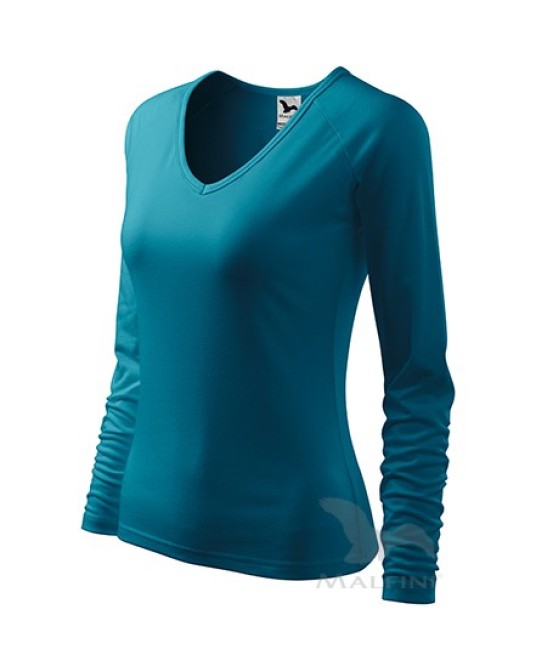 Tricou maneca lunga femei, bumbac 180g/m2, Malfini Elegance 127 Turcoaz inchis