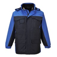 Jacheta vatuita, impermeabila, accesorii reflectorizante, model parka [S562] Bleumarin si albastru regal