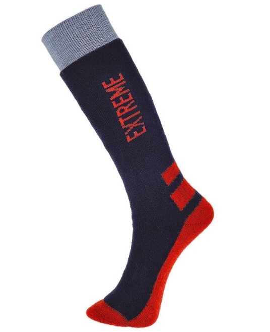 Sosete termice pentru temperaturi foarte scazute, 113g/m2, Bleumarin si rosu