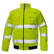 Jacheta vatuita reflectorizanta 2 in 1, inalta vizibilitate, galbena Galben