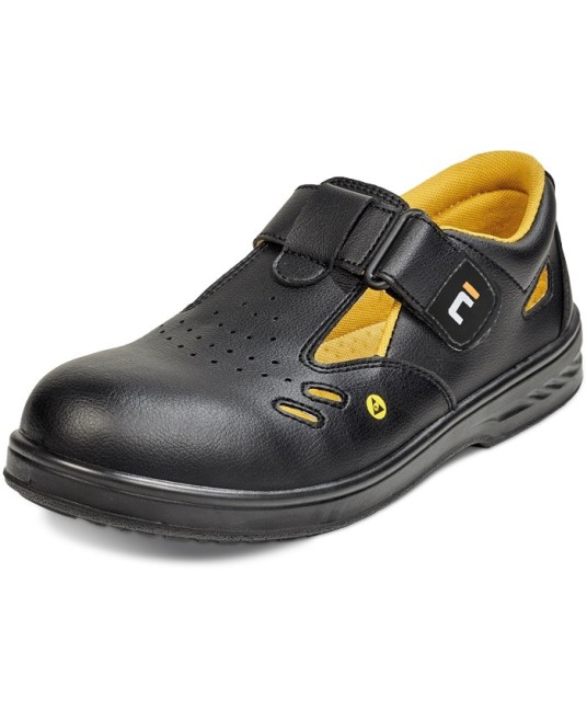Sandale de protectie ESD, bombeu metalic, S1, 6 luni garantie in purtare Negru