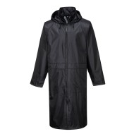 Pelerina lunga de ploaie, impermeabila, cusaturi intarite [S438] Negru