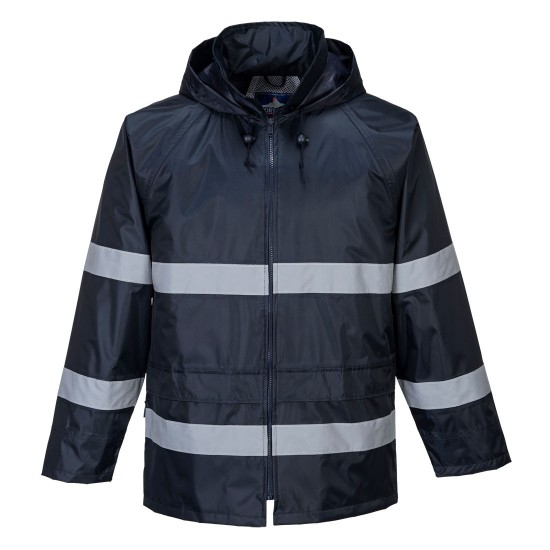 Jacheta de ploaie impermeabila, cu dungi reflectorizante, Iona [F440] Bleumarin
