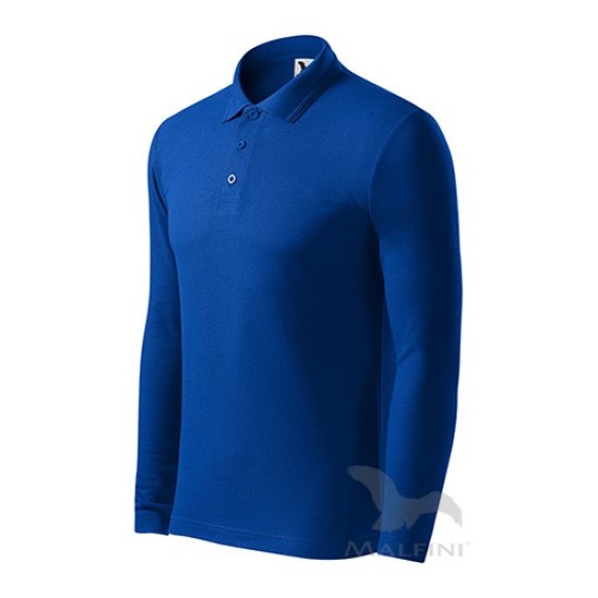 Tricou polo maneca lunga barbati, 200g/m2, Malfini LS221Albastru regal Tricou polo maneca lunga barbati, 200g/m2, Malfini LS221Albastru regal