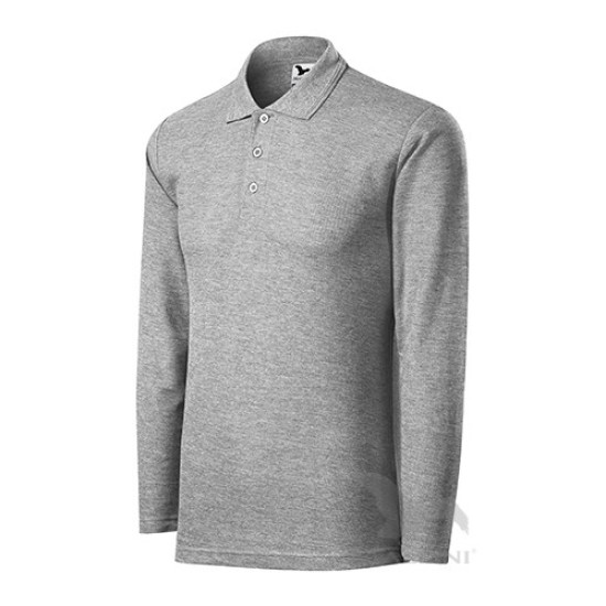Tricou polo maneca lunga barbati, 200g/m2, Malfini LS 221, Gri inchis Tricou polo maneca lunga barbati, 200g/m2, Malfini LS 221, Gri inchis