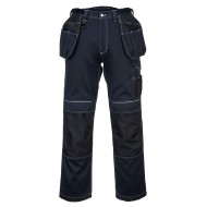 Pantaloni de lucru foarte rezistenti, buzunare pentru scule, tercot, 300g/m2, gama premium PW3 [T602] Bleumarin si negru