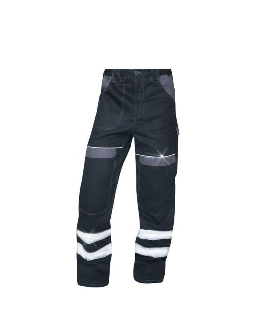 Pantaloni de lucru Cool Trend Reflex negru, dungi reflectorizante Negru si Gri