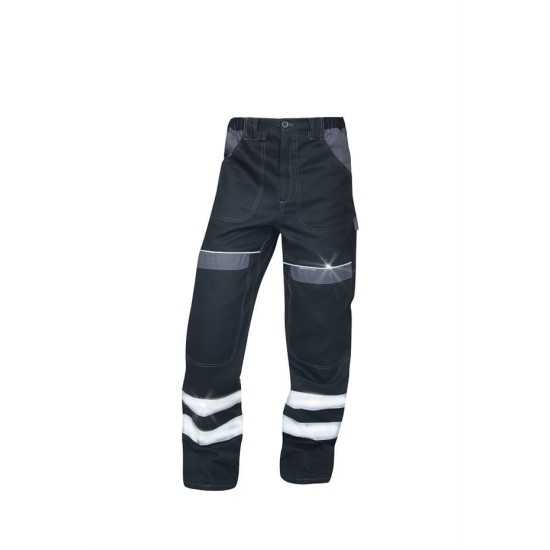 Pantaloni de lucru Cool Trend Reflex negru, dungi reflectorizante Negru si Gri Pantaloni de lucru Cool Trend Reflex negru, dungi reflectorizante Negru si Gri