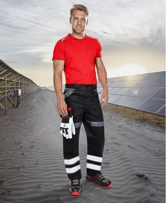 Pantaloni de lucru Cool Trend Reflex negru, dungi reflectorizante Negru si Gri