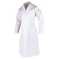 Halat alb pentru femei, maneca lunga, bumbac, 245g/m2 Alb
