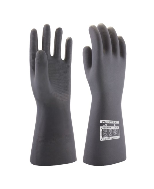 Manusi de protectie antichimica din neopren [A820] Negru