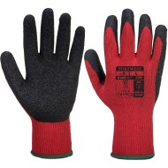 Manusi de protectie bumbac imersate in latex Grip [A100] Rosu si negru