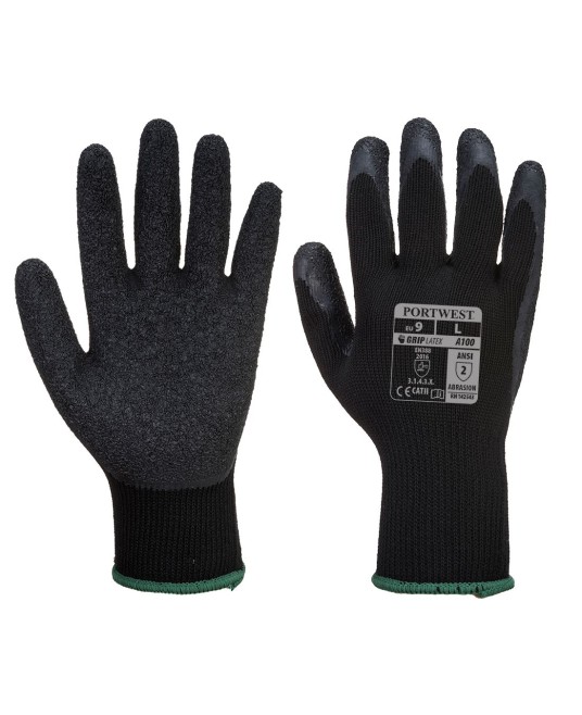 Manusi de protectie bumbac imersate in latex Grip [A100] Negru
