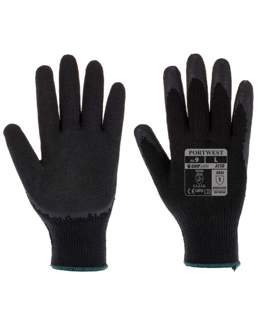 Manusi de protectie imersate in latex Fortis Grip [A150] Negru