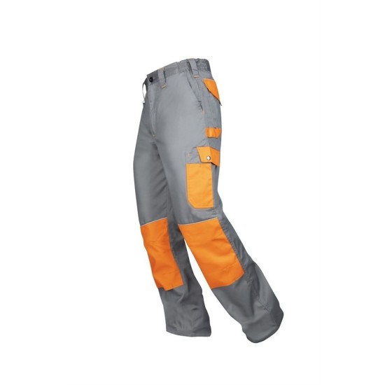 Pantaloni de lucru foarte rezistenti, tercot 235g/m2, 2Strong Gri si Portocaliu Pantaloni de lucru foarte rezistenti, tercot 235g/m2, 2Strong Gri si Portocaliu