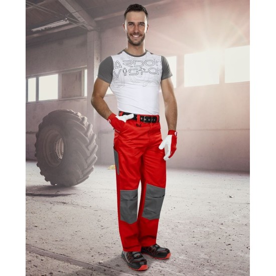 Pantaloni de lucru foarte rezistenti, tercot 235g/m2, 2Strong Rosu Pantaloni de lucru foarte rezistenti, tercot 235g/m2, 2Strong Rosu