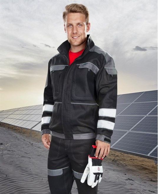 Jacheta de lucru reflectorizanta, bumbac, 260g/m2, Cool Trend Reflex negru