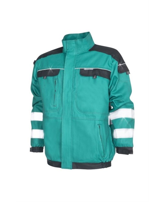 Jacheta de lucru reflectorizanta, bumbac, 260g/m2, Cool Trend Reflex verde