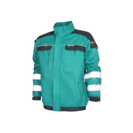 Jacheta de lucru reflectorizanta, bumbac, 260g/m2, Cool Trend Reflex verde
