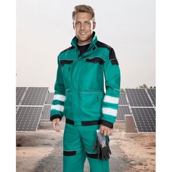 Jacheta de lucru reflectorizanta, bumbac, 260g/m2, Cool Trend Reflex verde