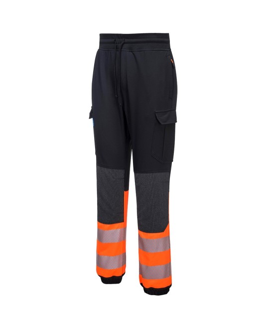 Pantaloni de protectie Hi-Vis reflectorizant Flexi, colectia KX3 [KX341] Negru si portocaliu