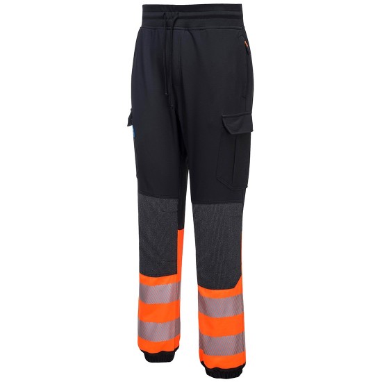 Pantaloni de protectie Hi-Vis reflectorizant Flexi, colectia KX3 [KX341] Negru si portocaliu